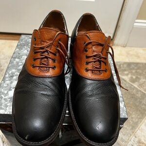 Johnston & Murphy Black and Brown Oxfords with Classic Lace-Up Design